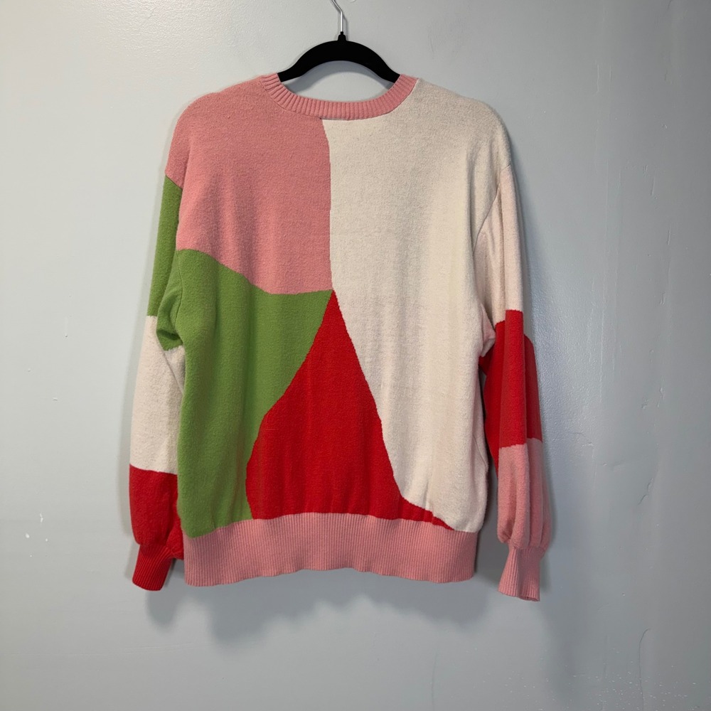 Disney Princess Moana Pua Hei Hei Colorblock Sweater Pink Green Medium - Picture 8 of 9